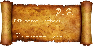 Pásztor Herbert névjegykártya